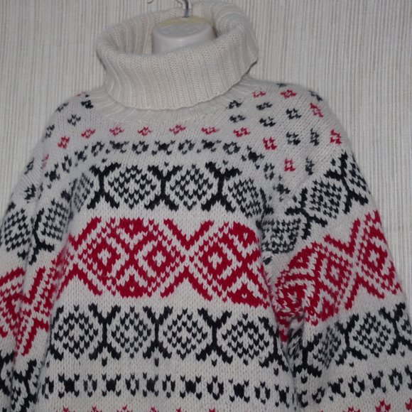 Eddie Bauer Lambswool Angora Turtleneck Winter Fair Isle Knit  Pullover Size:2XL - Picture 4 of 4